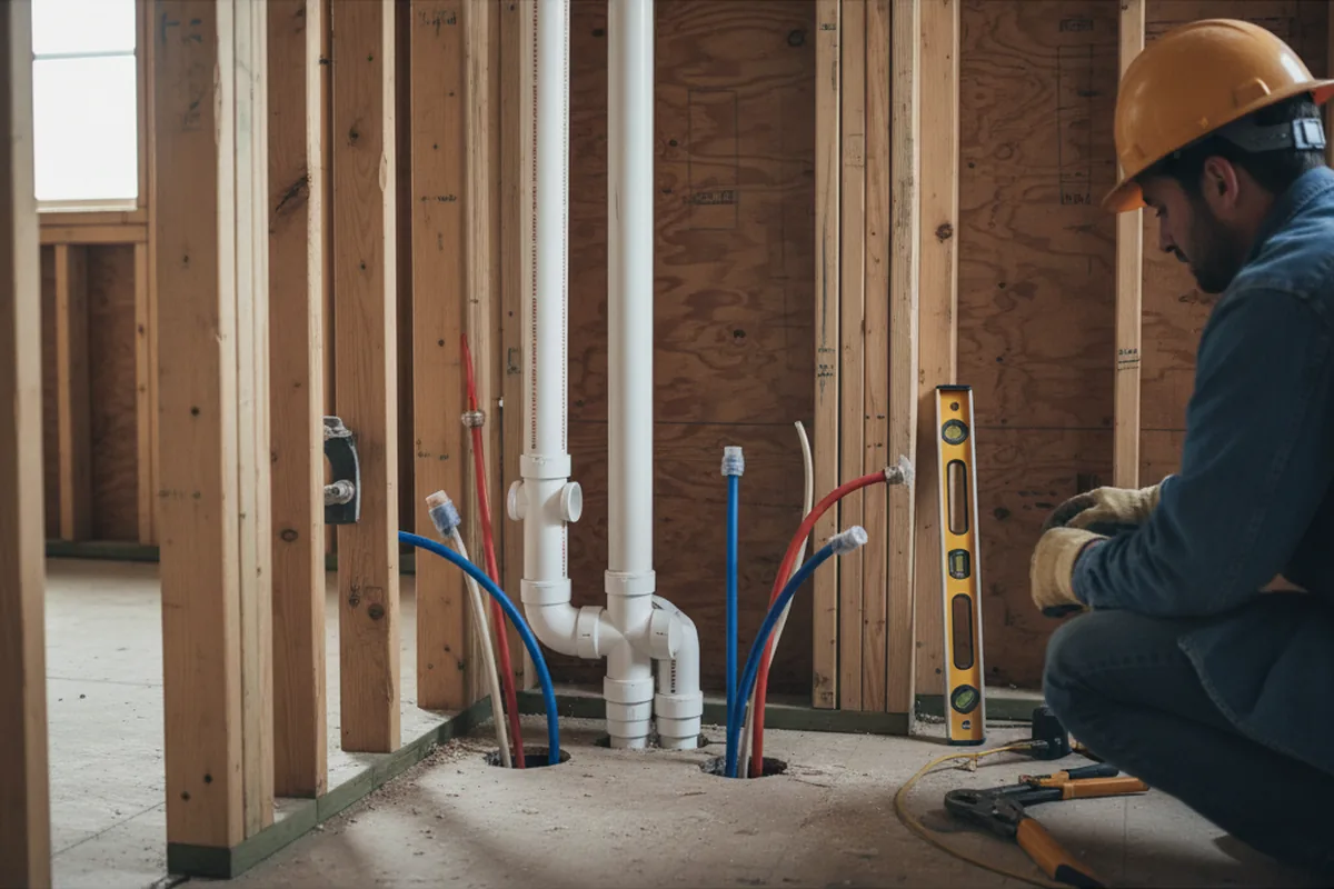 Drain and supply rough-in during Garbage Disposal Repair in Duncan Falls